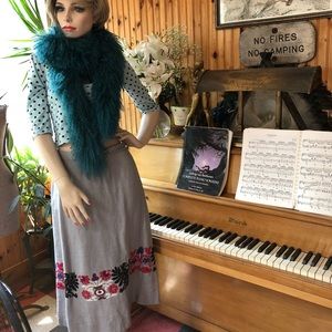 Vintage Linen Embroidered skirt